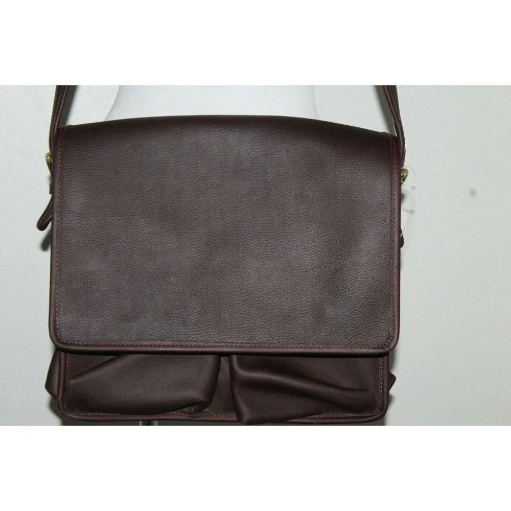 ASTON Orwell Mailman Leather Espresso‎ Brown Messenger Laptop Bag MSRP $385